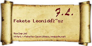 Fekete Leonidász névjegykártya